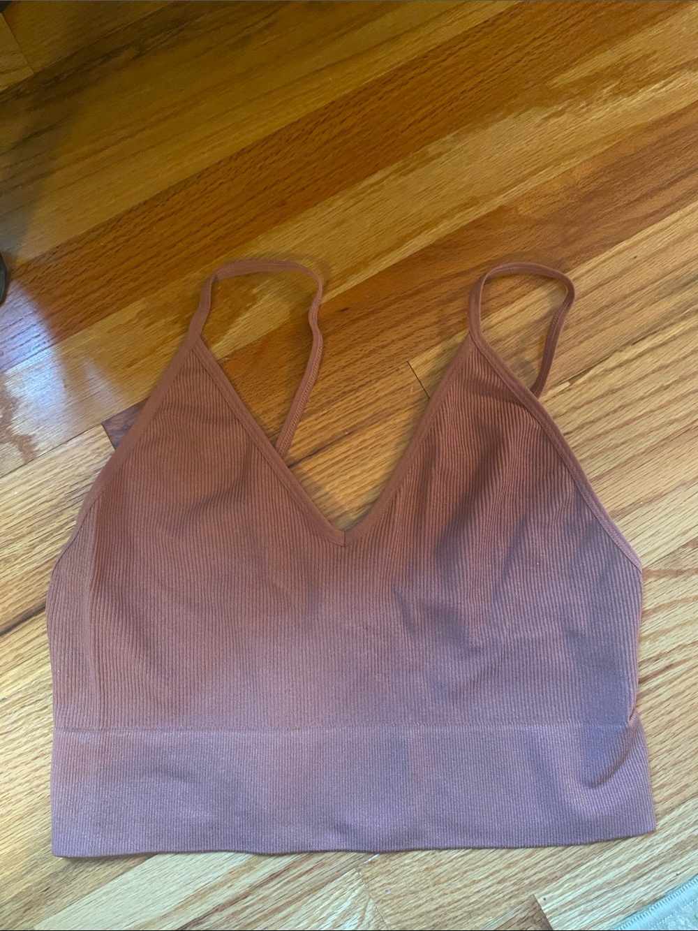 Seamless Ribbed Bralette - Mauve Pink